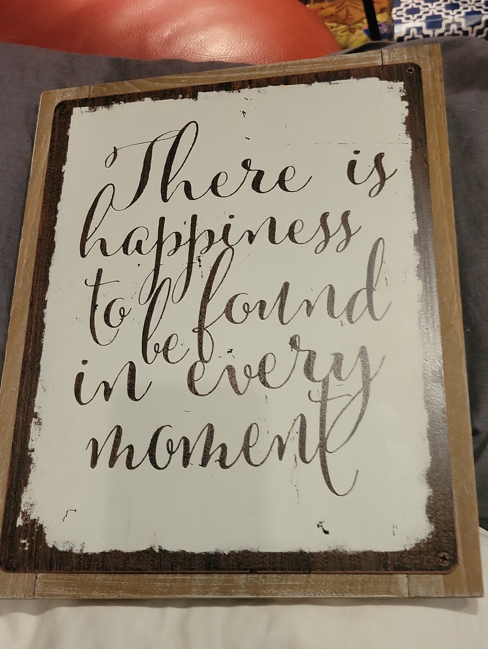 5 For 25.00 Metal/Wood Distress. Hanging Sign " Happiness"..GUC